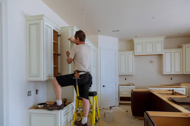 Kitchen island installation in Palmyra by JMT Kitchen Cabinet